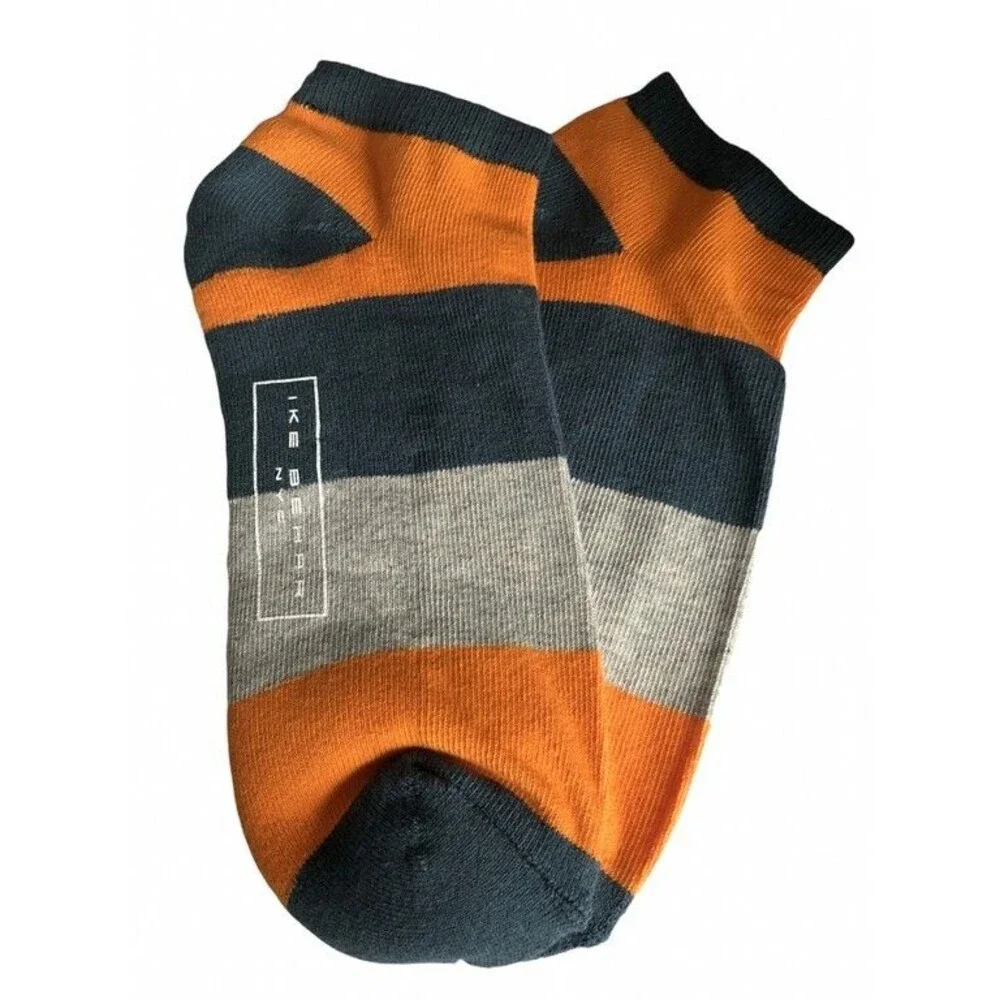 Ike Behar Mens No Show Low Socks High-Performance IkeTek Striped Sea Moss 10-13